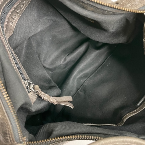 ABRO Distressed Leather Patchwork Boho Hobo Shoulder Bag - Picture 7 of 14